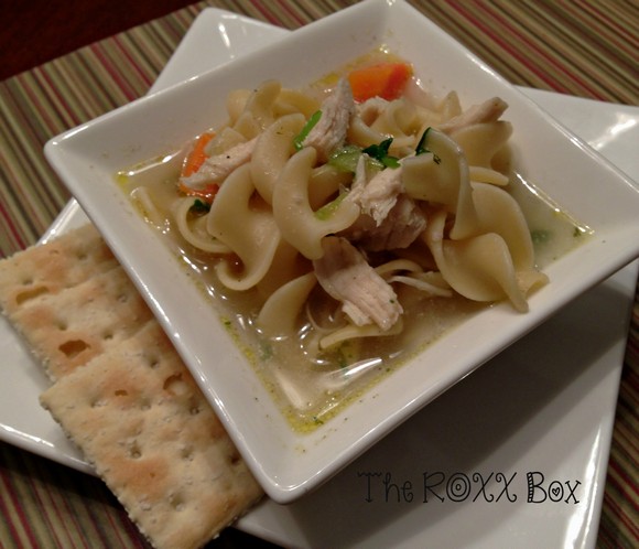 homemade chicken noodle soup from leftovers recipe by the roxx box