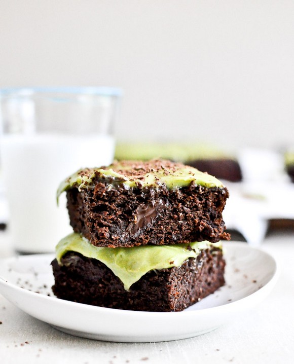 Avocado Brownies with Avocado Frosting recipe by How Sweet It Is