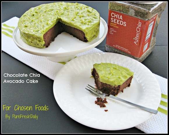 Chocolate Chia Cake with Avocado Frosting recipe by Pure Fresh Daily