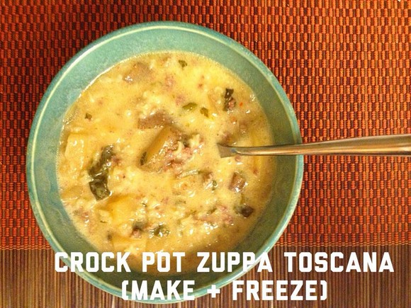 Crock Pot Zuppa Toscana (Sausage, Potato, Kale Soup) recipe by Freezer Friday