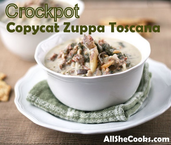 Crockpot Copycat Zuppa Toscana recipe by All She Cooks