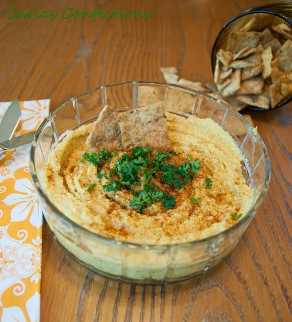 Garlic Hummus without Tahini by Carla's Confections