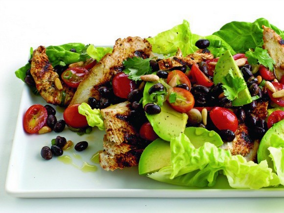 Southwestern Grilled Chicken Salad with Tomato and Black Bean Salsa recipe
