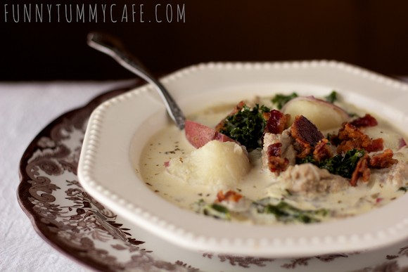 The (rather tasty) Funny Tummy version of Olive Garden’s famous Zuppa Toscana Recipe by The Funny Tummy Cafe