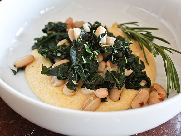 Tuscan Polenta with Rosemary, Kale and Cannellini Beans recipe