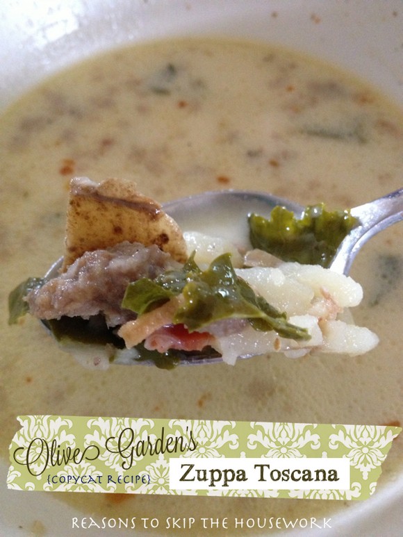 Zuppa Toscana (Copycat Recipe) by Reasons to Skip the Housework