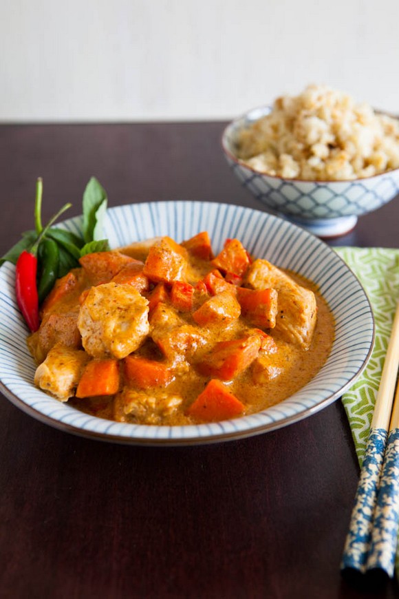 Panang Curry with Coconut Cauliflower Rice recipe by Jennifer Chong