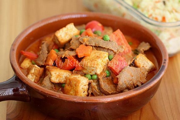 Thai Panang Curry with Beef and Tofu recipe by My Kitchen Snippets