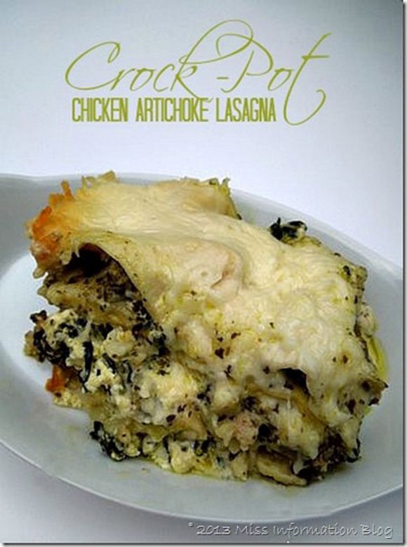 Chicken and Artichoke Slow Cooker Lasagna recipe photo