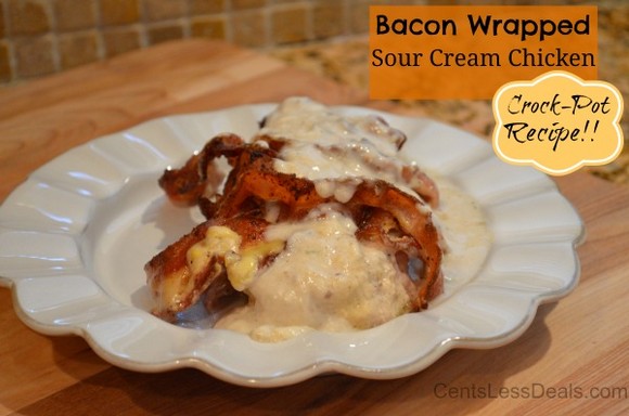 Crockpot Bacon Wrapped Sour Cream Chicken recipe photo