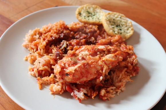 Slow Cooked Chicken With Sundried Tomatoes & Rice recipe photo