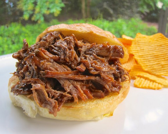 Slow Cooker Hickory BBQ Beef Sandwiches recipe photo