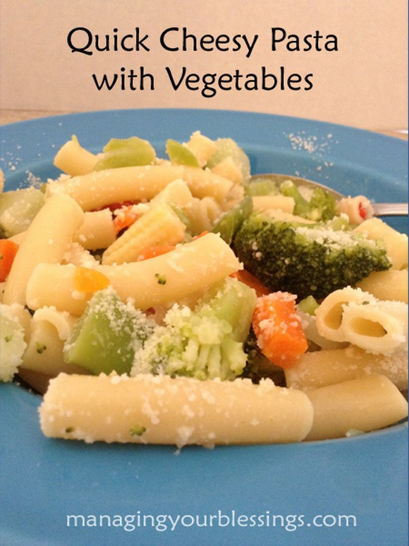Allergy Friendly Quick Cheesy Pasta with Vegetables recipe photo