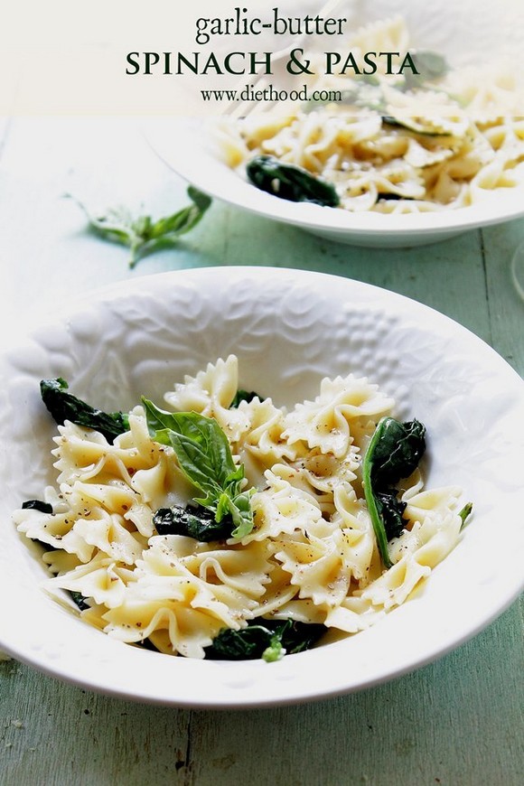Garlic-Butter Spinach and Pasta recipe photo