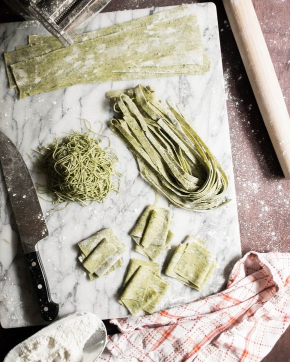 Homemade Peppered Kale Pasta Dough recipe photo