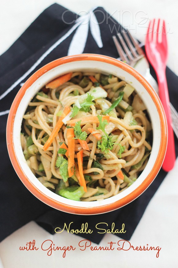 Noodle (Pasta) Salad with Ginger Peanut Dressing recipe photo