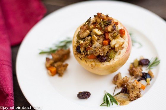 Baked Apples with Walnut-Herb Stuffing recipe photo