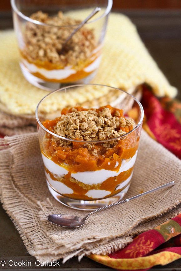 Healthy Spiced Pumpkin, Yogurt & Granola Parfait recipe photo