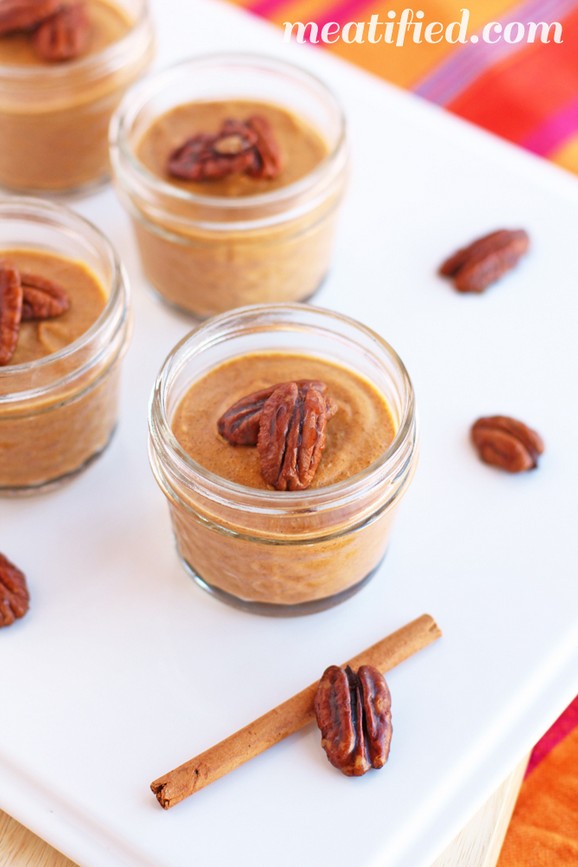 Paleo Pumpkin Pie Pudding with Maple Candied Pecans recipe photo