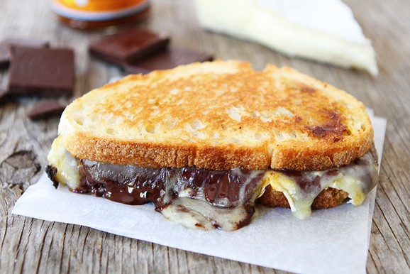 Pumpkin, Chocolate, and Brie Grilled Cheese Sandwich recipe photo