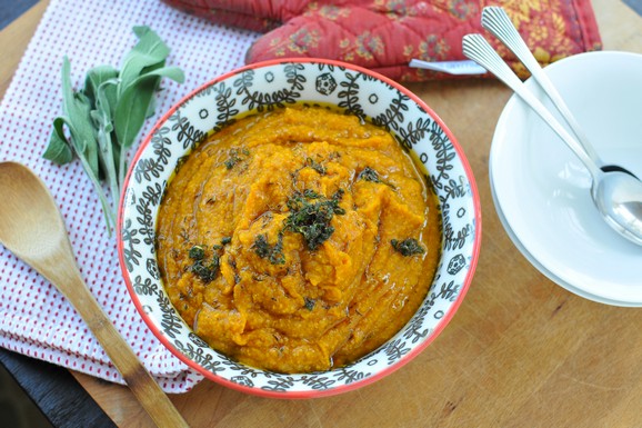 Pumpkin Polenta With Browned Butter & Sage recipe photo