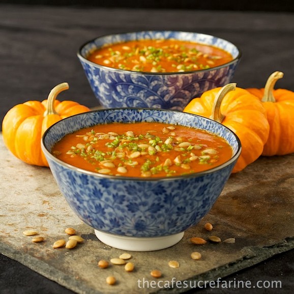 Southwestern Pumpkin & Roasted Red Pepper Soup recipe photo