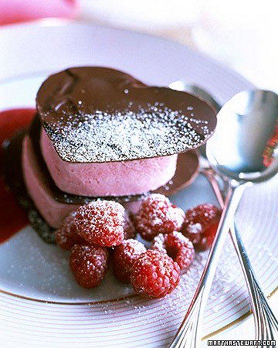 Chocolate and Raspberry Heart Napoleons recipe photo