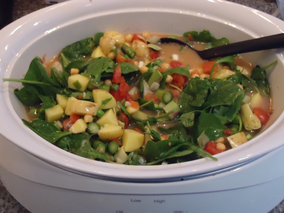 Creamy Basil Pesto Veggie Soup recipe photo