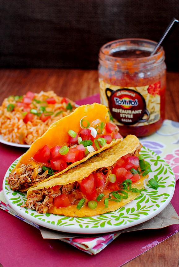 Crockpot Chicken Tacos & Mexican Rice recipe photo