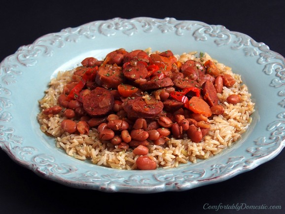Slow Cooker Chicken Andouille Beans and Rice recipe photo