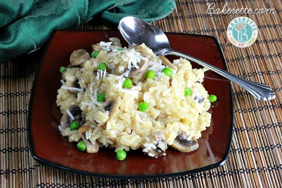 Slow Cooker Mushroom Risotto with Peas recipe photo