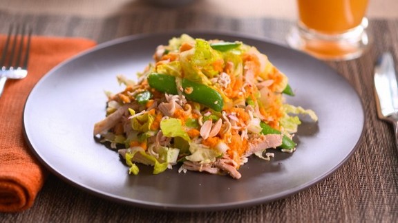 Asian Chicken Salad with Carrot Ginger Sauce recipe