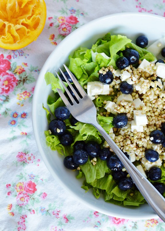 Blueberry, Feta, Buckwheat Salad with Orange Dressing recipe