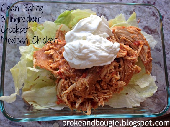 Clean Eating 3 Ingredient Crockpot Mexican Chicken recipe photo