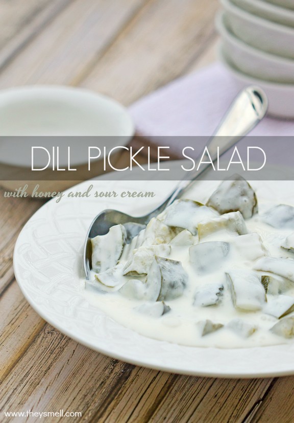 Dill Pickle Salad with Sour Cream & Honey recipe