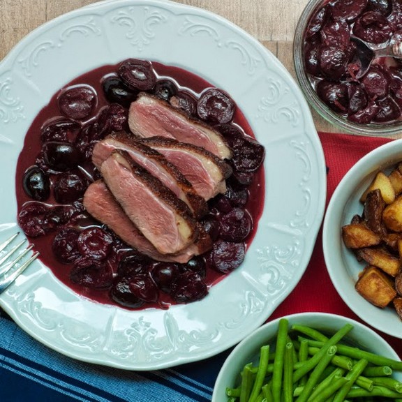 Duck with Red-Wine Cherry Sauce recipe