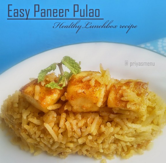 Easy Paneer Pulao recipe