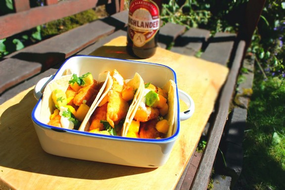 Highland Battered Fish Tacos with Chilli and Mango Salsa recipe