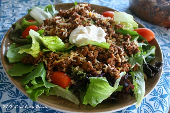 Layered Taco Salad with Crockpot Taco Beef recipe photo
