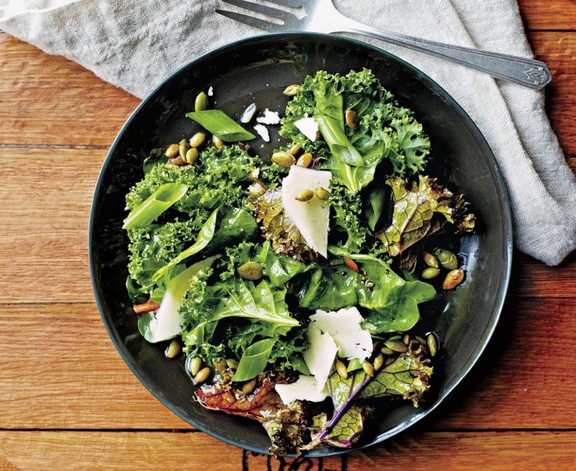 Lemon Kale and Swiss Chard Salad recipe