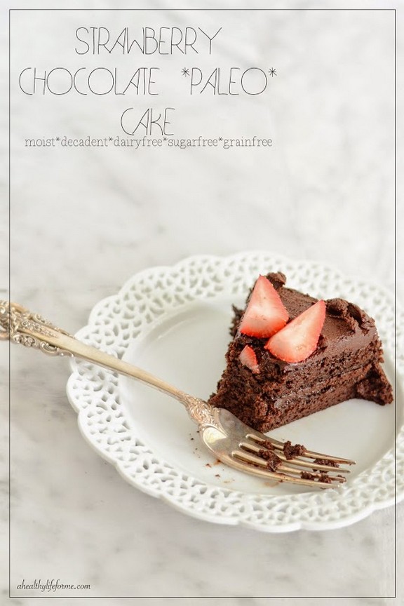 Strawberry Chocolate Paleo Cake recipe