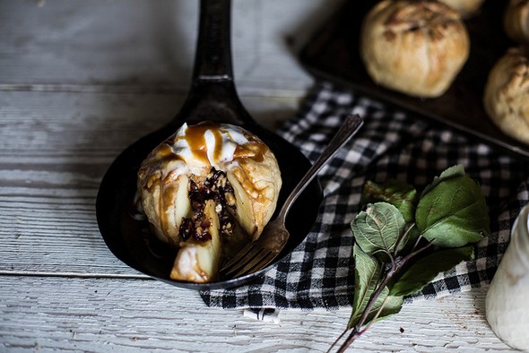 Salted Caramel Apple Dumplings with Dried Cherries & Hazelnuts recipe picture