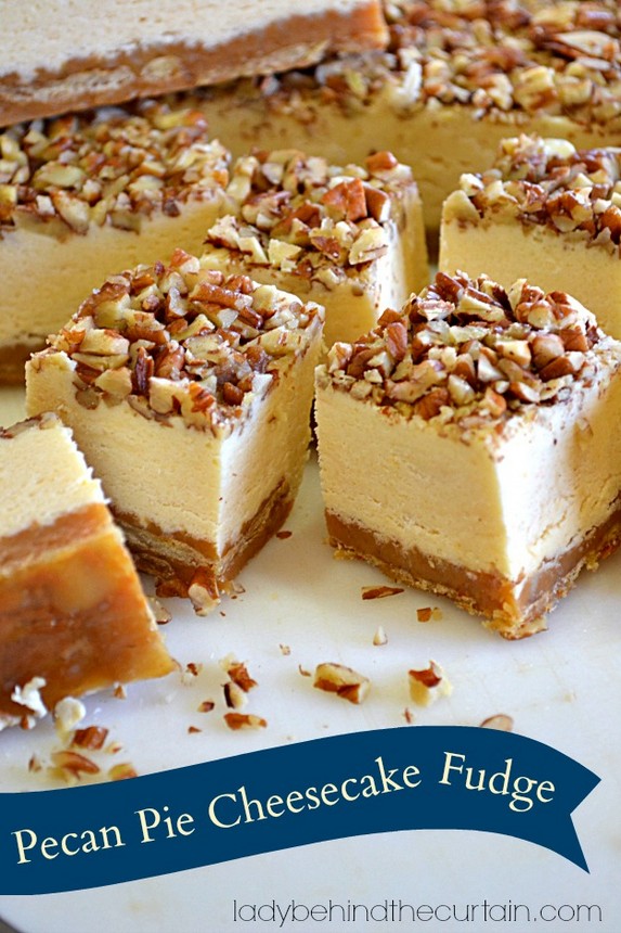 Pecan Pie Cheesecake Fudge by Lady Behind the Curtain
