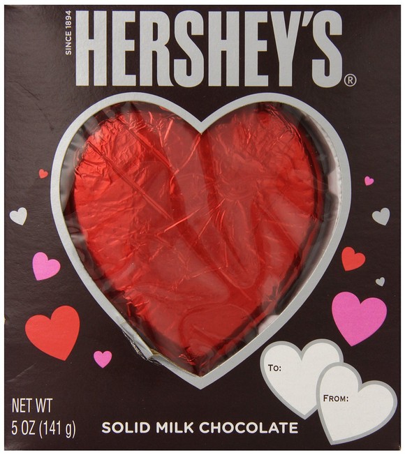 Hershey's Valentine's Solid Milk Chocolate Heart, 5 Ounce