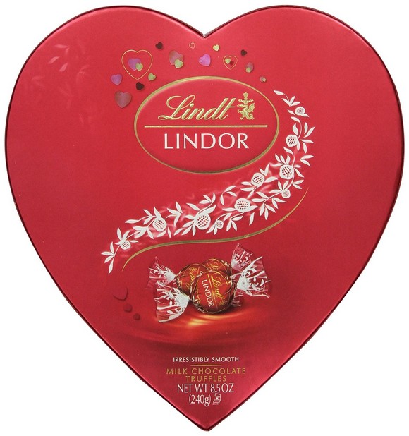 Lindt Lindor Valentine Truffles Gift Box, Milk Heart, 8.5 Ounce