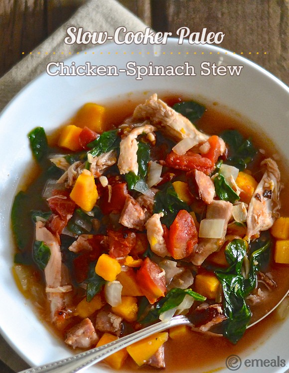 Paleo Slow-Cooker Chicken-Spinach Stew