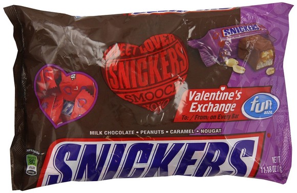 Snickers Valentine's Fun Size Candy Bars, 11.18-Ounce Packages (Pack of 6)