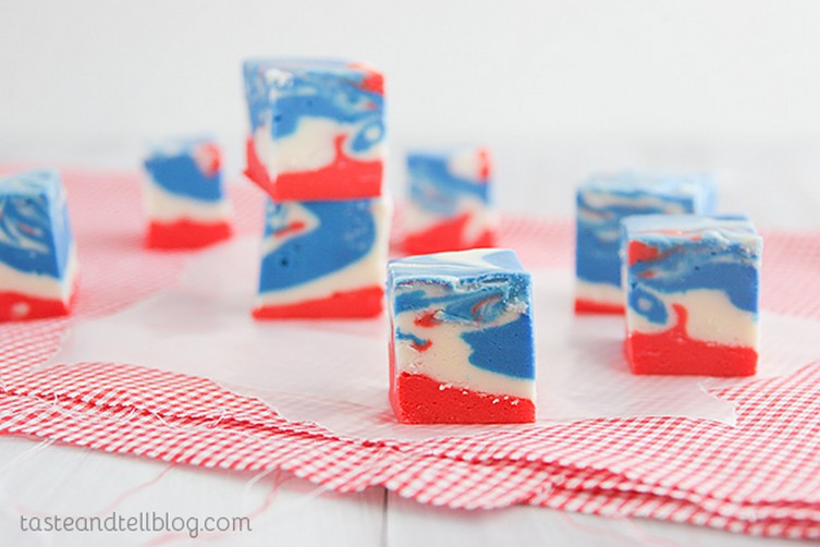 4th of July Tie Dyed Fudge