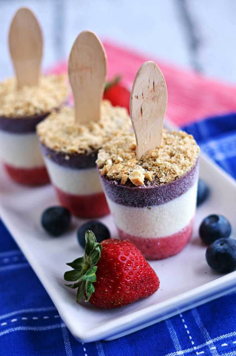 Boozy Red, White, and Blueberry Cheesecake Popsicles