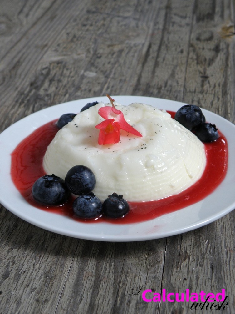 Patriotic Panna Cotta with Raspberry Coulis and Blueberries
